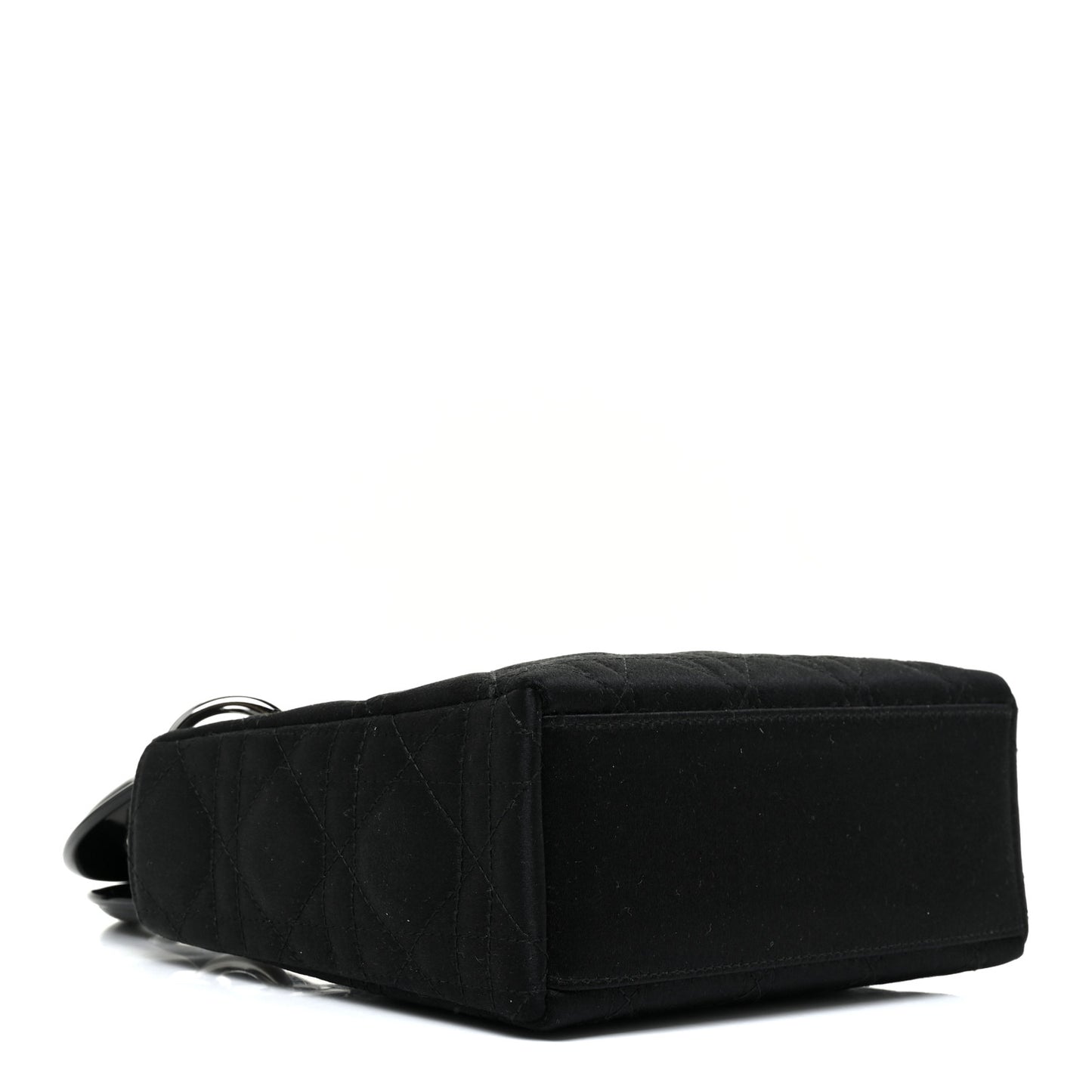 Satin Patent Cannage Mini Lady Dior Black
