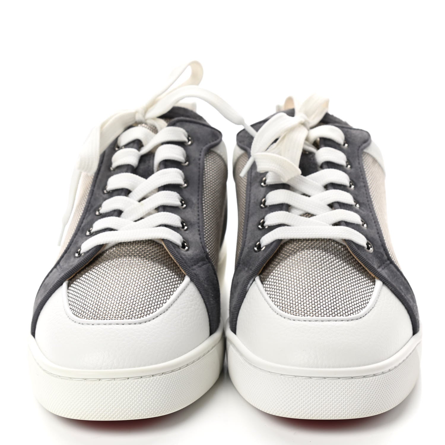 Christian Louboutin Calfskin Mens Rantulow Orlato Flat Sneakers 44 White Grey 2 of 8