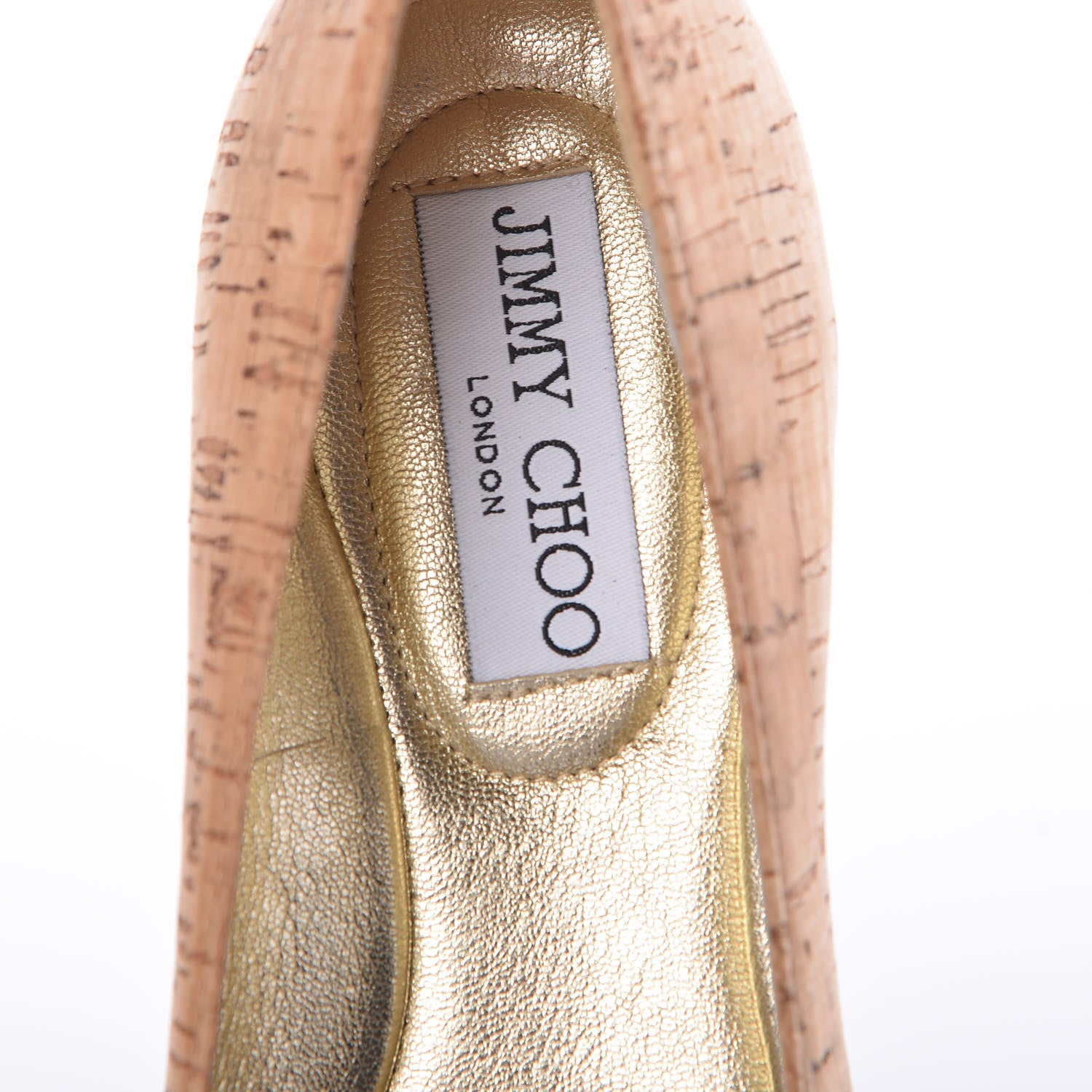 Jimmy Choo Cork Embossed Cap Toe Whirl Ballet Flats 36.5 Natural Black 8 of 10