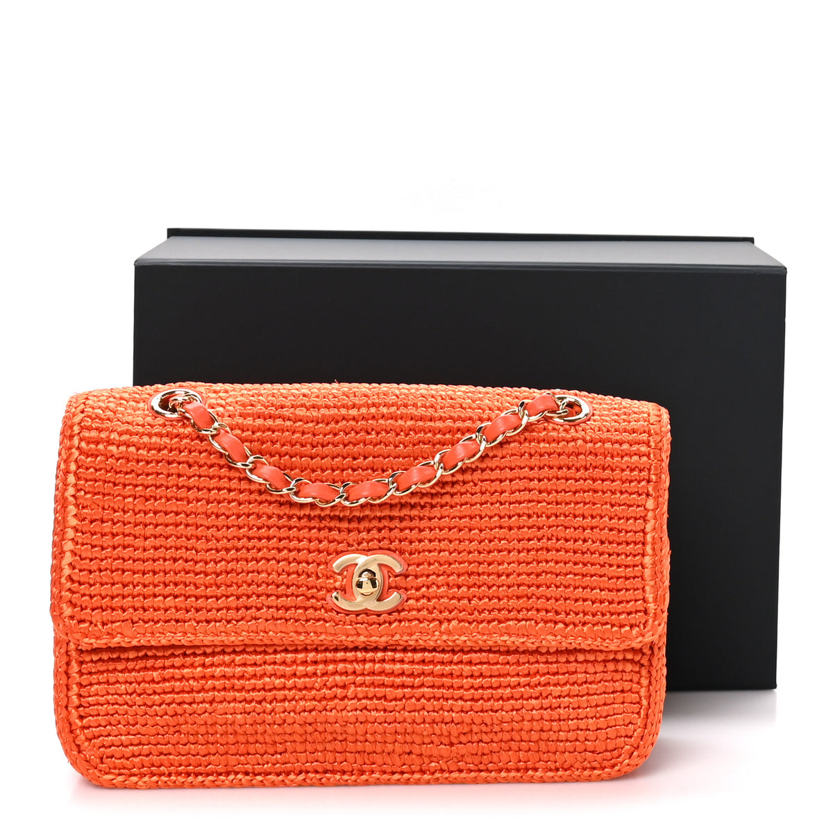 Braided Raffia Small Coco Beach Flap Bag Orange