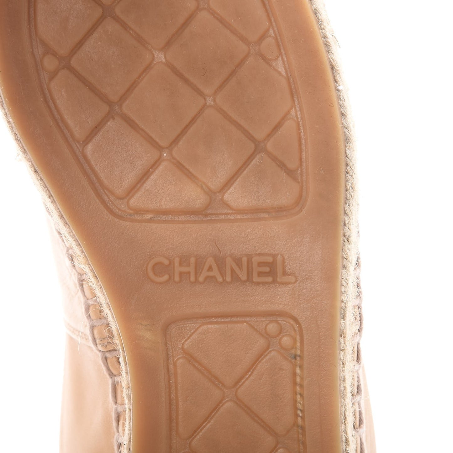 Lambskin CC Espadrilles 37 Beige Black