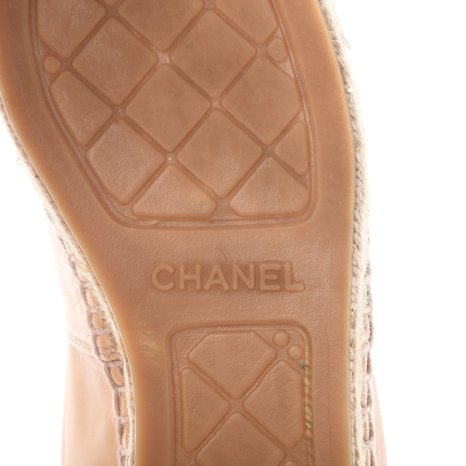 Chanel Lambskin CC Espadrilles 37 Beige Black 9 of 17