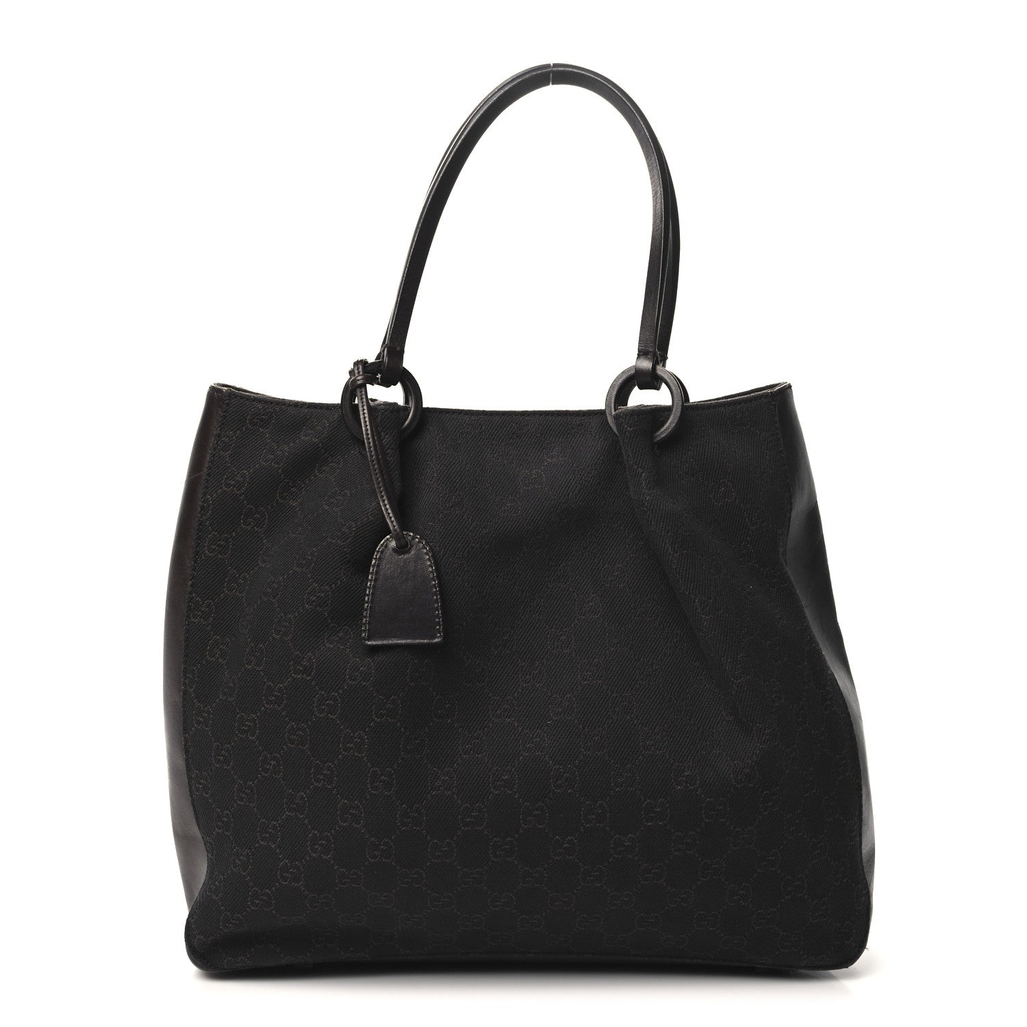 Gucci Denim Monogram Calfskin Tote Dark Brown 1 of 11