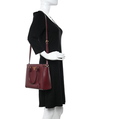 Prada Saffiano Soft Calfskin Small Zippered Tote Cerise 2 of 11