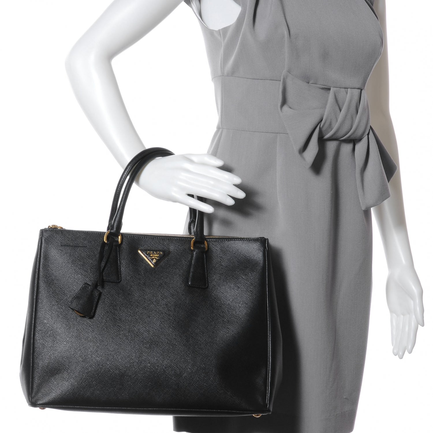 Prada Saffiano Lux Medium Tote Nero Black 2 of 9