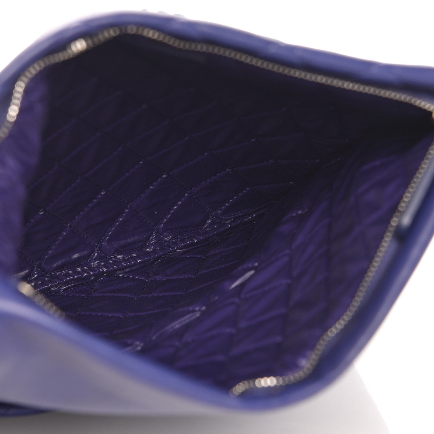 Chanel Lambskin Quilted CC Beauty Clutch Blue 6 of 7