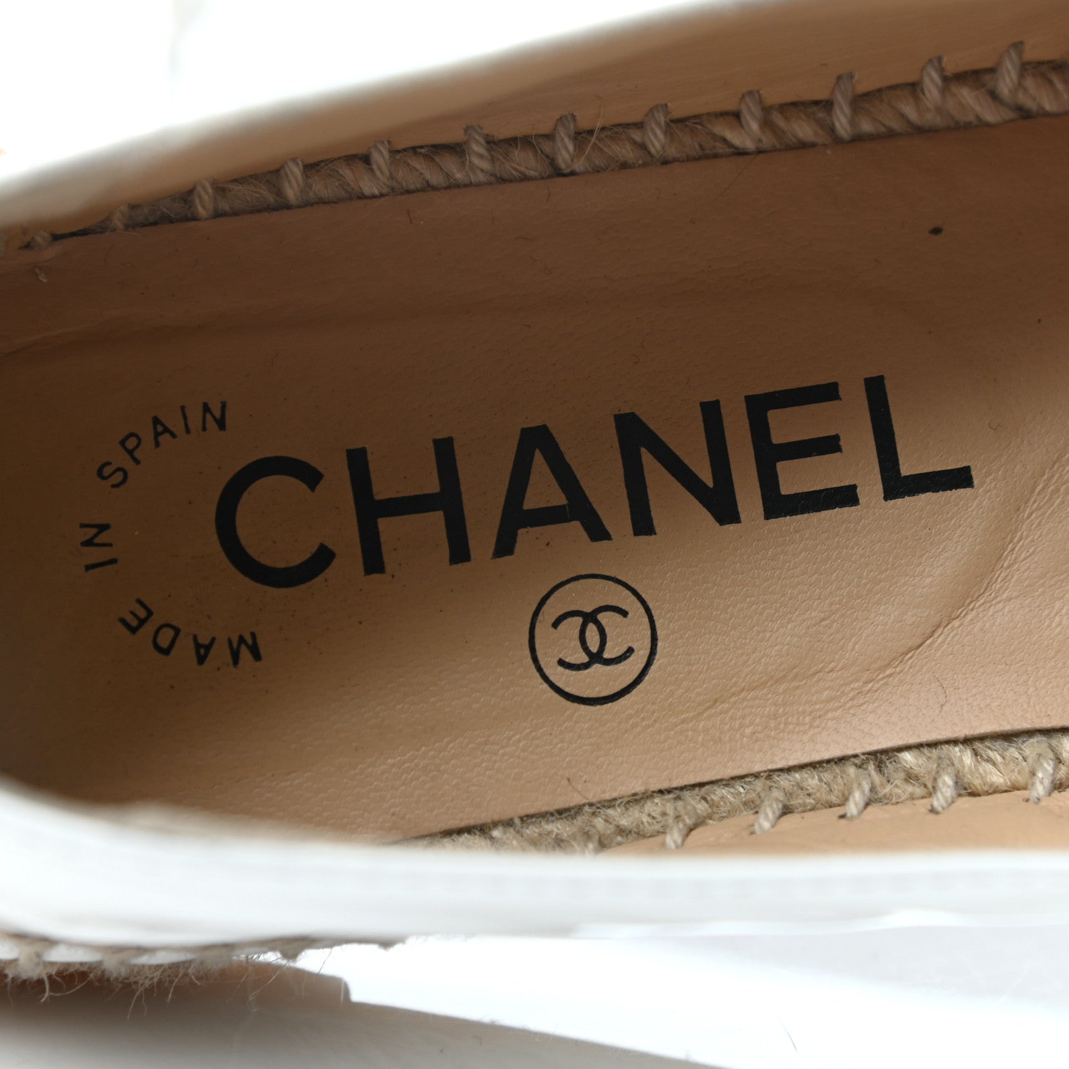 Chanel Patent CC Espadrilles 36 White Black 7 of 8