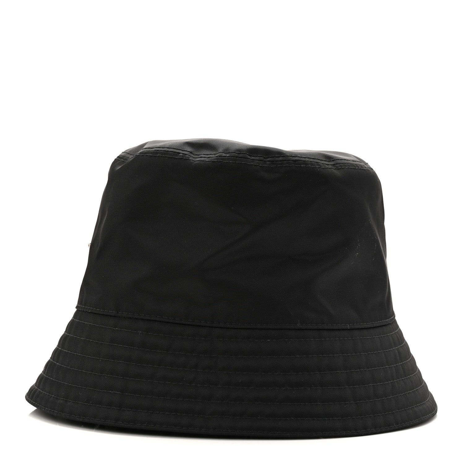 Prada Re-Nylon Metal Triangle Logo Womens Bucket Hat M Black 3 of 8