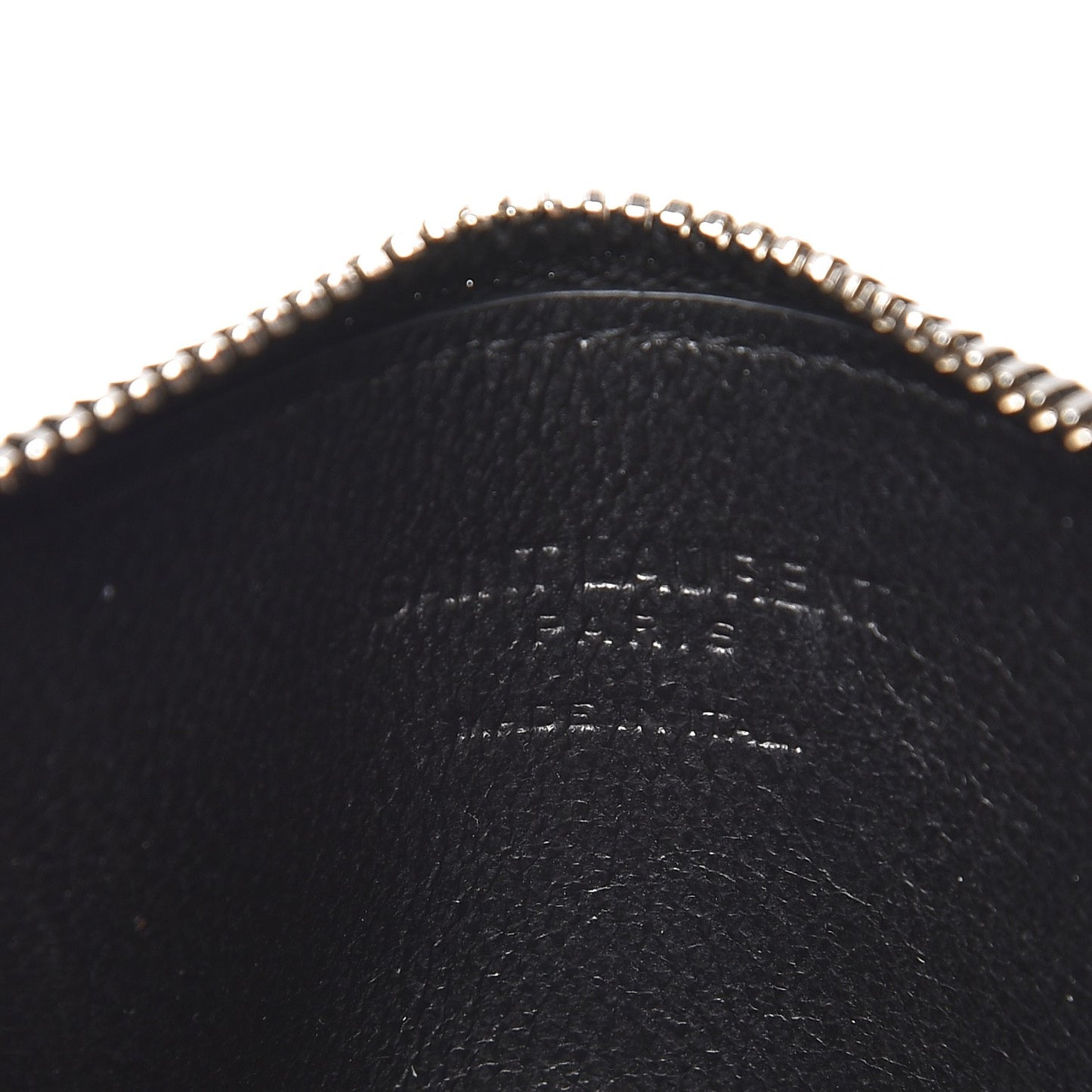 Grained Calfskin 5 Fragments Zip Pouch Card Holder Black