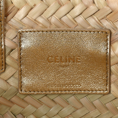 Celine Raffia Calfskin Triomphe Teen Panier Gold 6 of 8