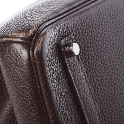 Hermes Taurillon Clemence Birkin 35 Chocolate 17 of 37