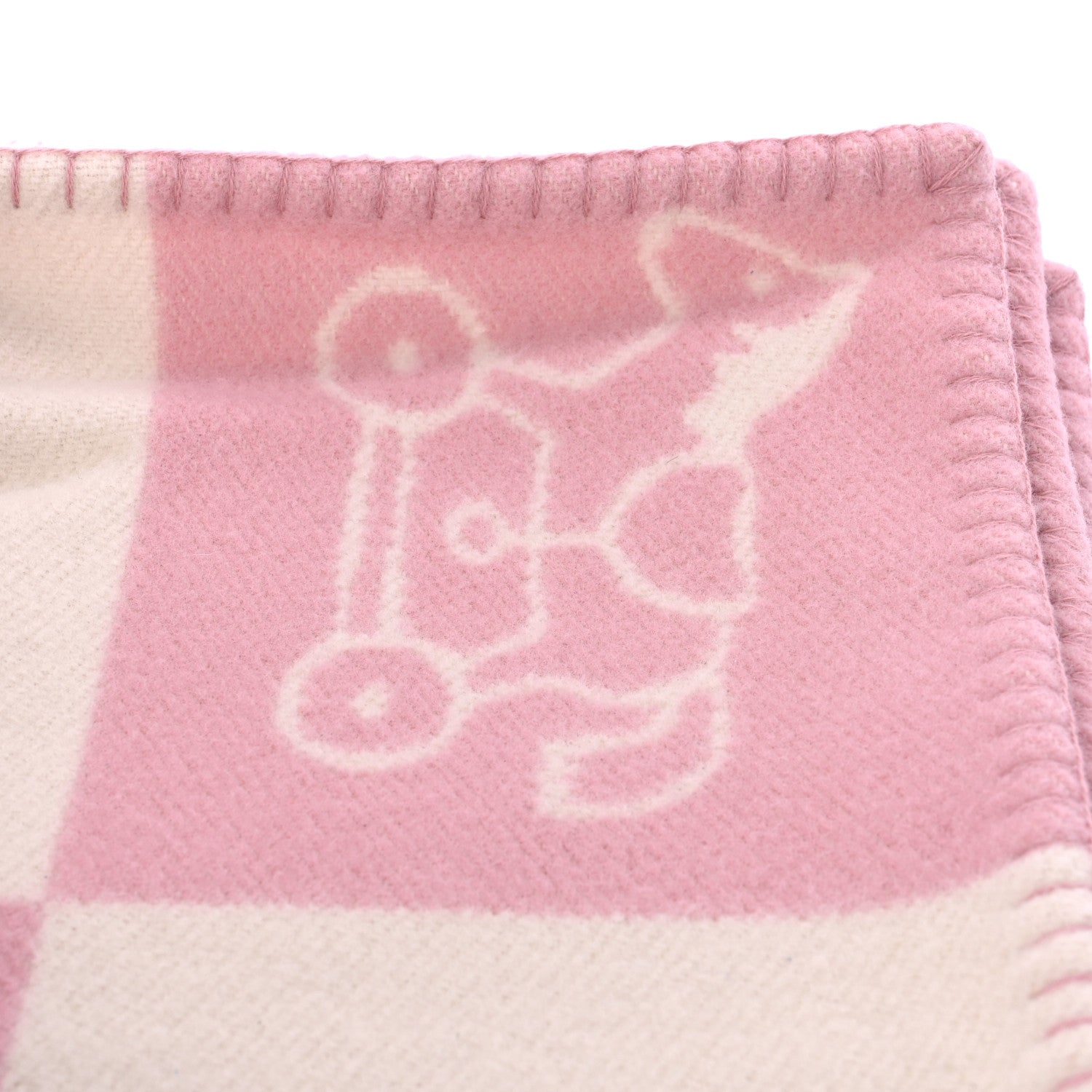 Hermes Wool Cashmere Adada Avalon Baby Blanket Rose Lilas 3 of 3