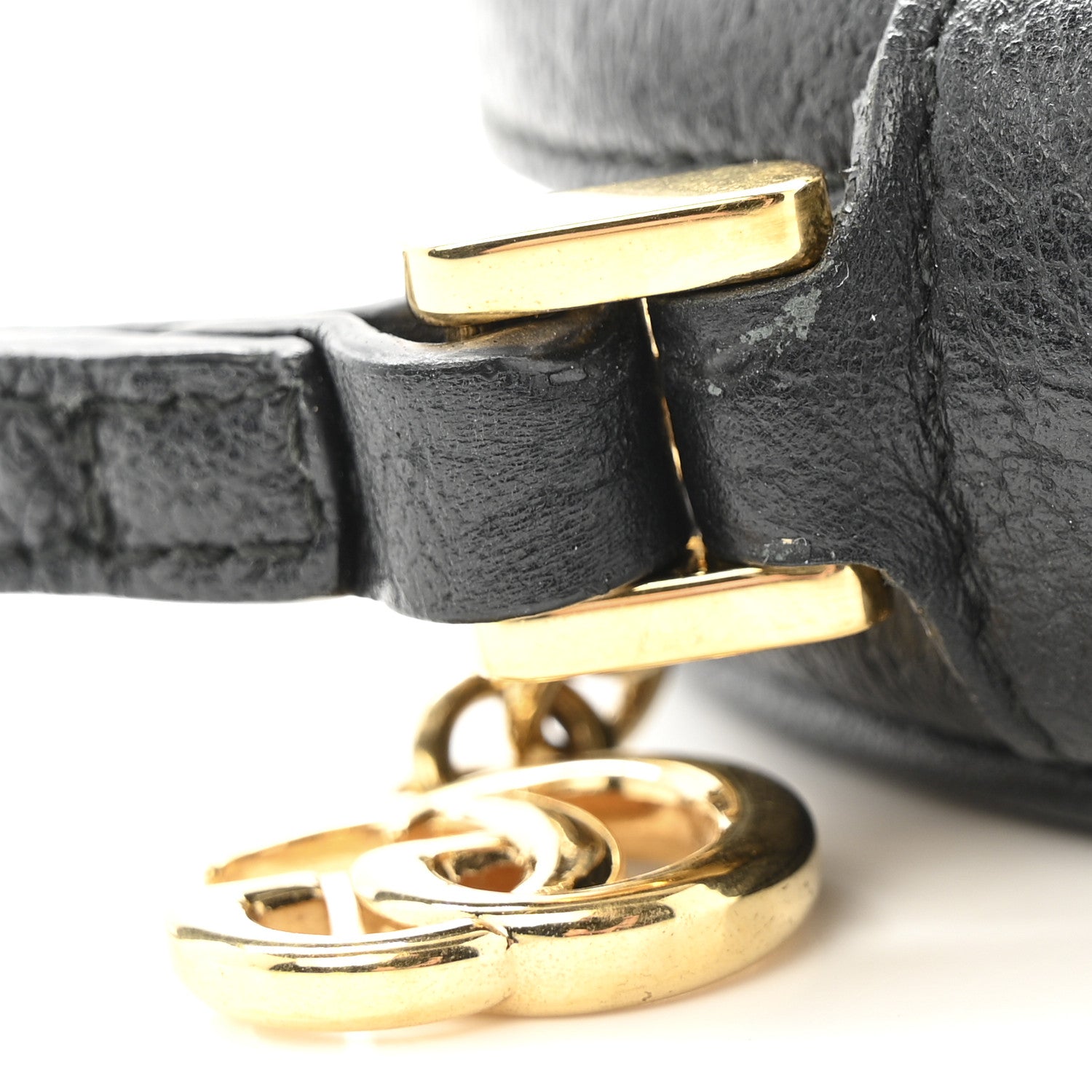 Gucci Textured Calfskin Web Ophidia Round Wrist Wallet Black 8 of 10