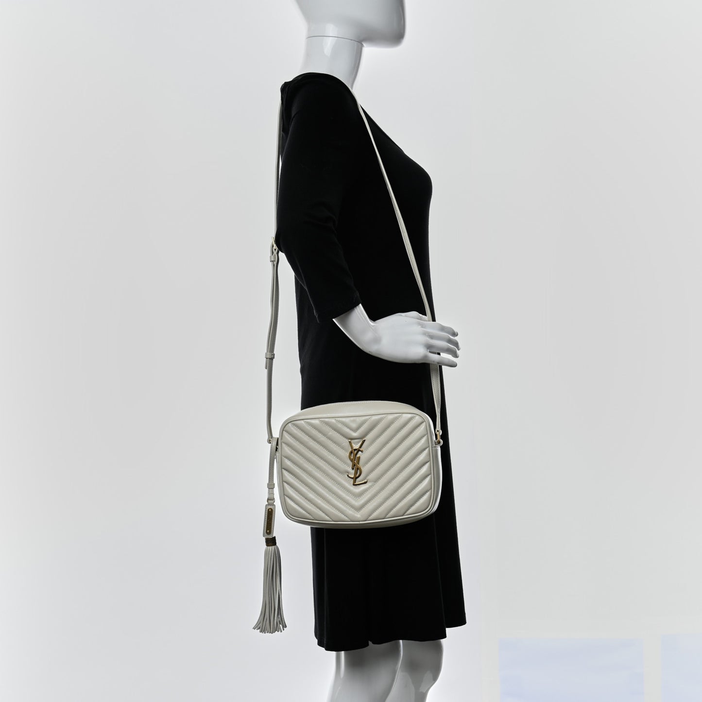 Calfskin Matelasse Monogram Lou Camera Bag Crema Soft