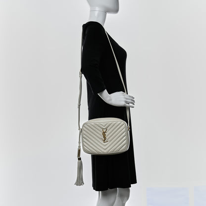 Saint Laurent Calfskin Matelasse Monogram Lou Camera Bag Crema Soft 2 of 12