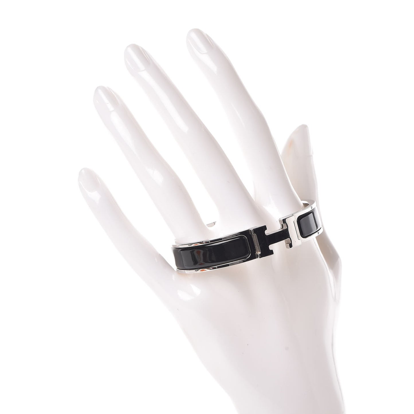 Enamel Narrow Clic Clac H Bracelet PM Black