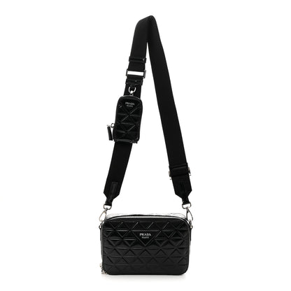 Prada Spazzolato Small Brique Crossbody Bag Black 1 of 10