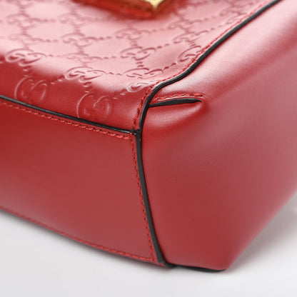 Gucci Guccissima Signature Padlock Backpack Hibiscus Red 9 of 9
