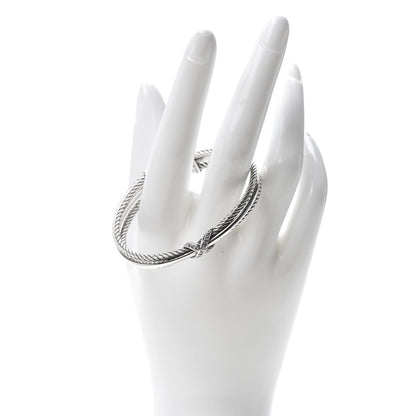 David Yurman Sterling Silver Diamond 7mm Crossover X Bracelet 2 of 4