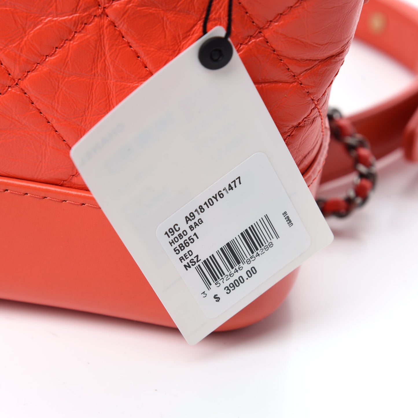 Aged Calfskin Quilted Small Gabrielle Hobo Red