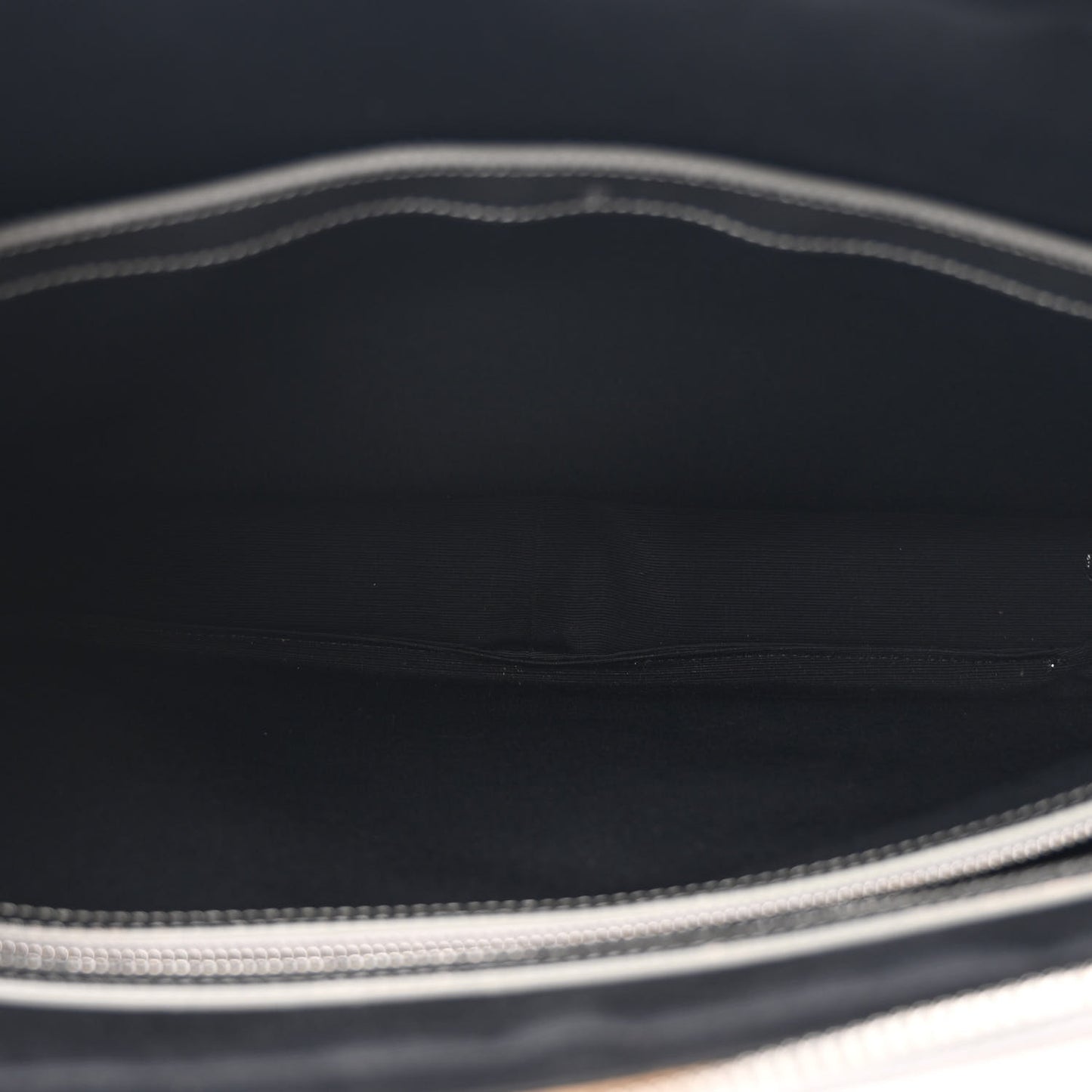 Laminated Grained Calfskin Medium Briefcase Silver