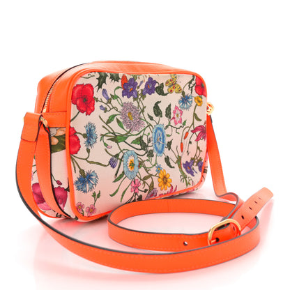 Gucci Canvas Flora Floral Shoulder Bag White Orange Fluo 3 of 12