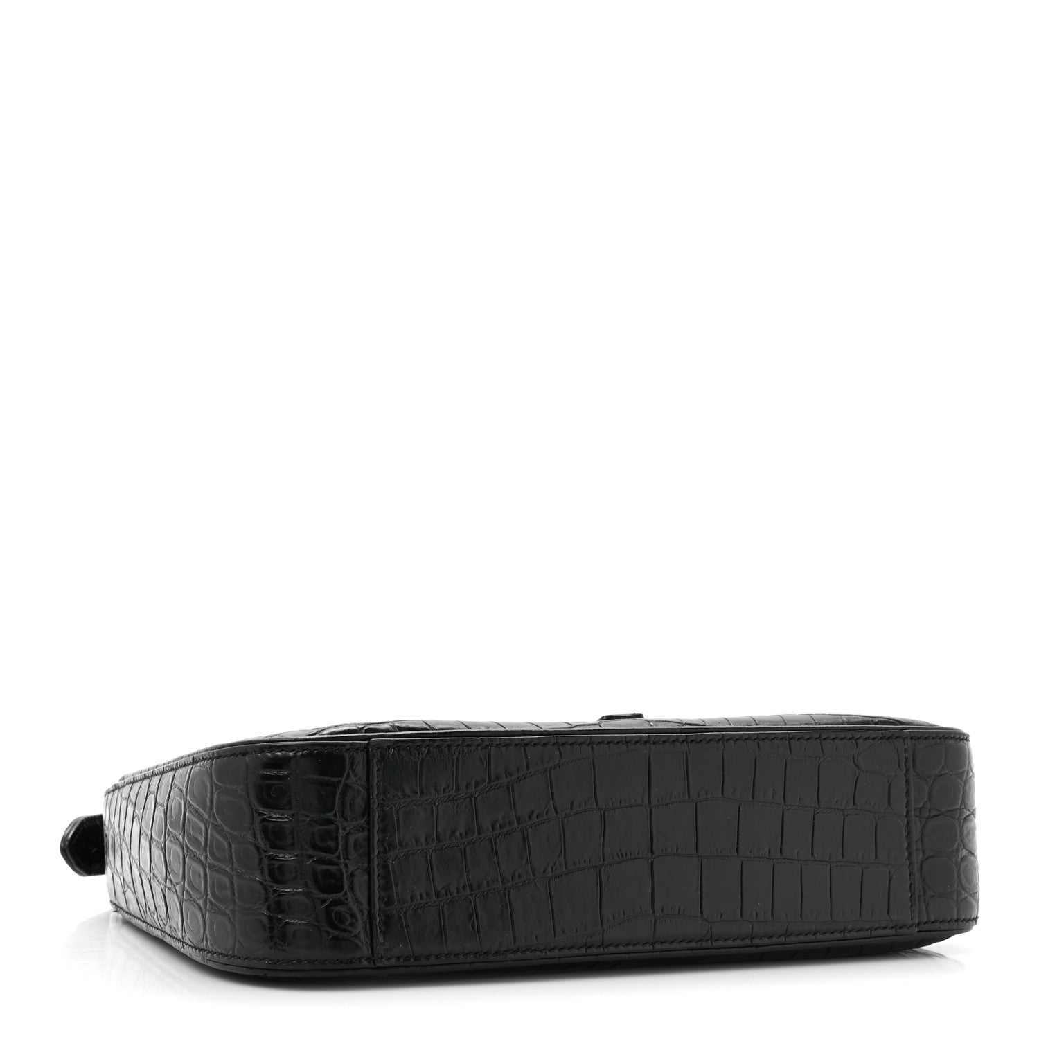 Saint Laurent Calfskin Crocodile Embossed LE 5 A 7 Hobo Black 4 of 14