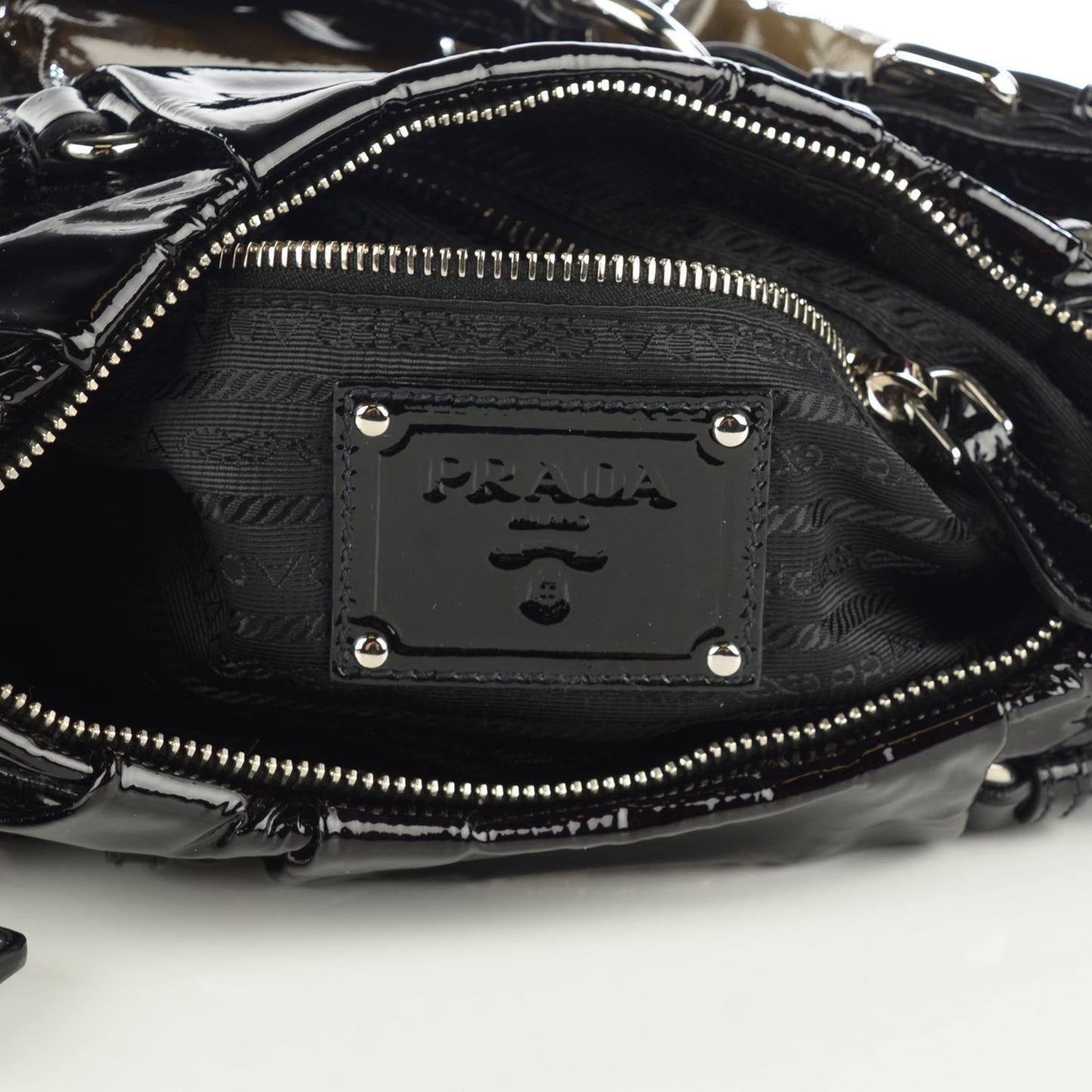 Vernice Sfumata Shoulder Bag Grigio Argento