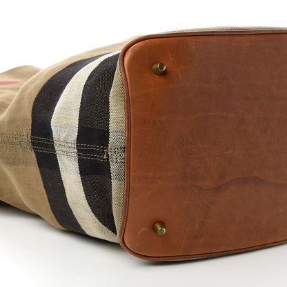 Burberry Canvas Mega Check Medium Susanna Hobo Saddle Brown 6 of 14