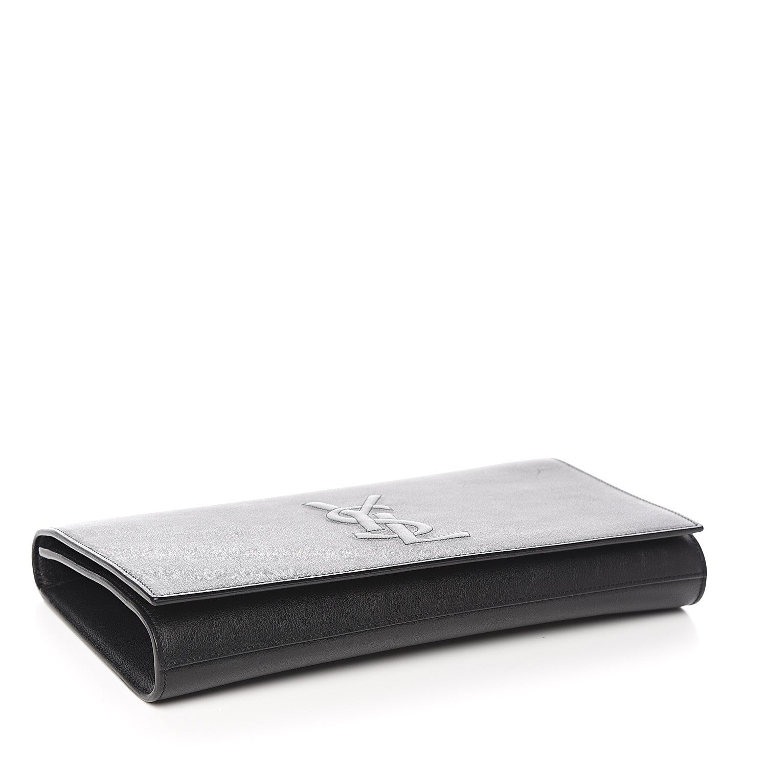 Saint Laurent Calfskin Monogram Large Belle De Jour Clutch Black 3 of 9