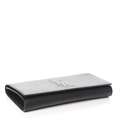 Saint Laurent Calfskin Monogram Large Belle De Jour Clutch Black 3 of 9