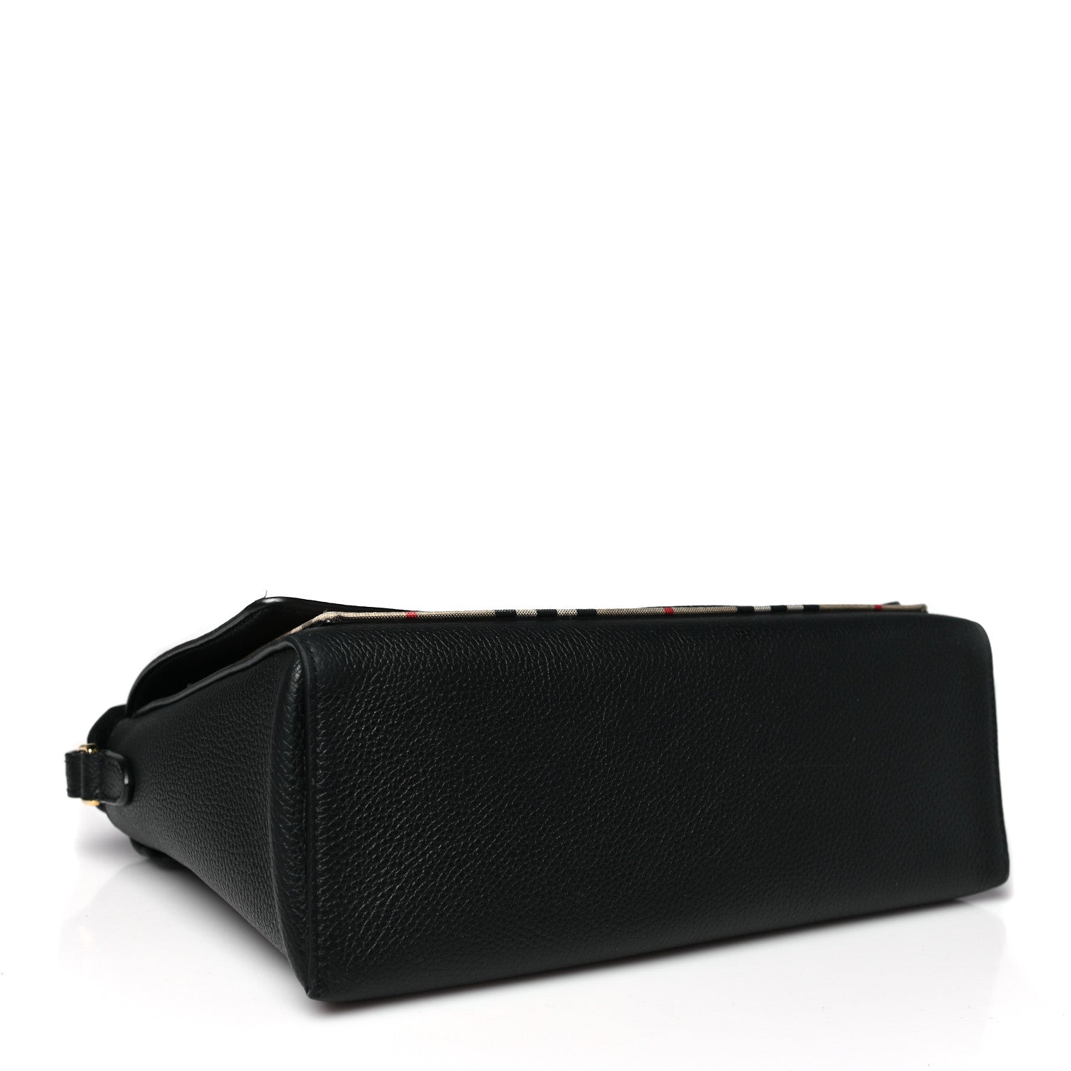 Burberry Coated Canvas Calfskin Vintage Check Medium Note Crossbody Bag Black 4 of 10