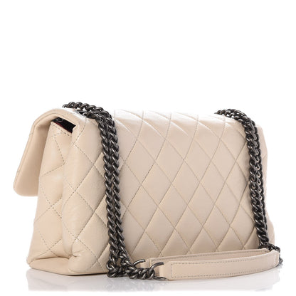 Chanel Goatskin Quilted Medium Flap Off White 3 of 10