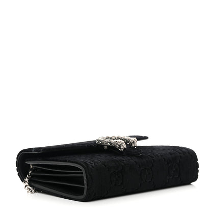 Gucci Velvet GG Monogram Mini Dionysus Chain Wallet Black 4 of 15