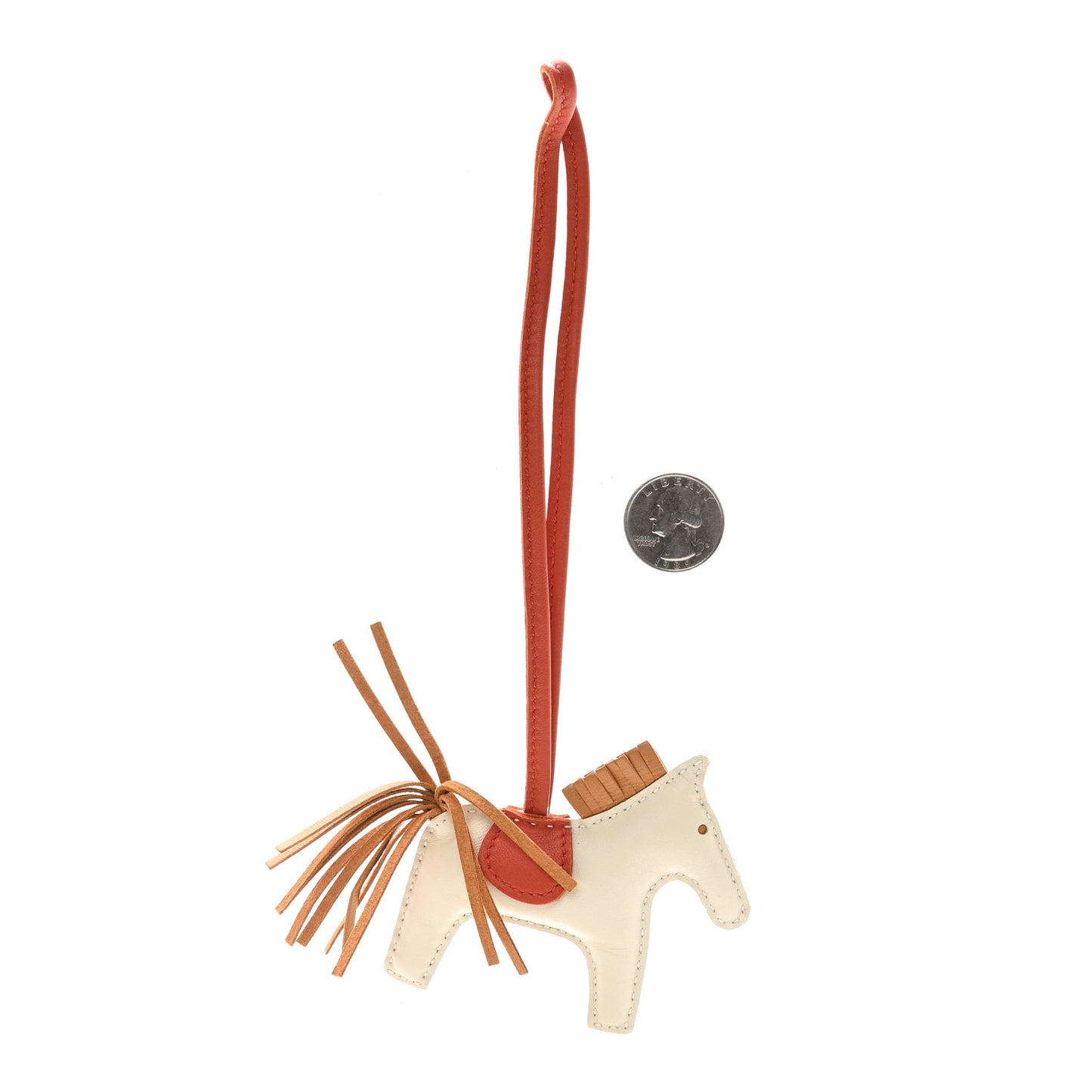 Milo Lambskin Grigri Rodeo Horse Bag Charm PM Craie Sesame Cornaline