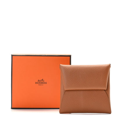 Hermes Evercolor Bastia Verso Coin Purse Gold Beige De Weimar 9 of 9