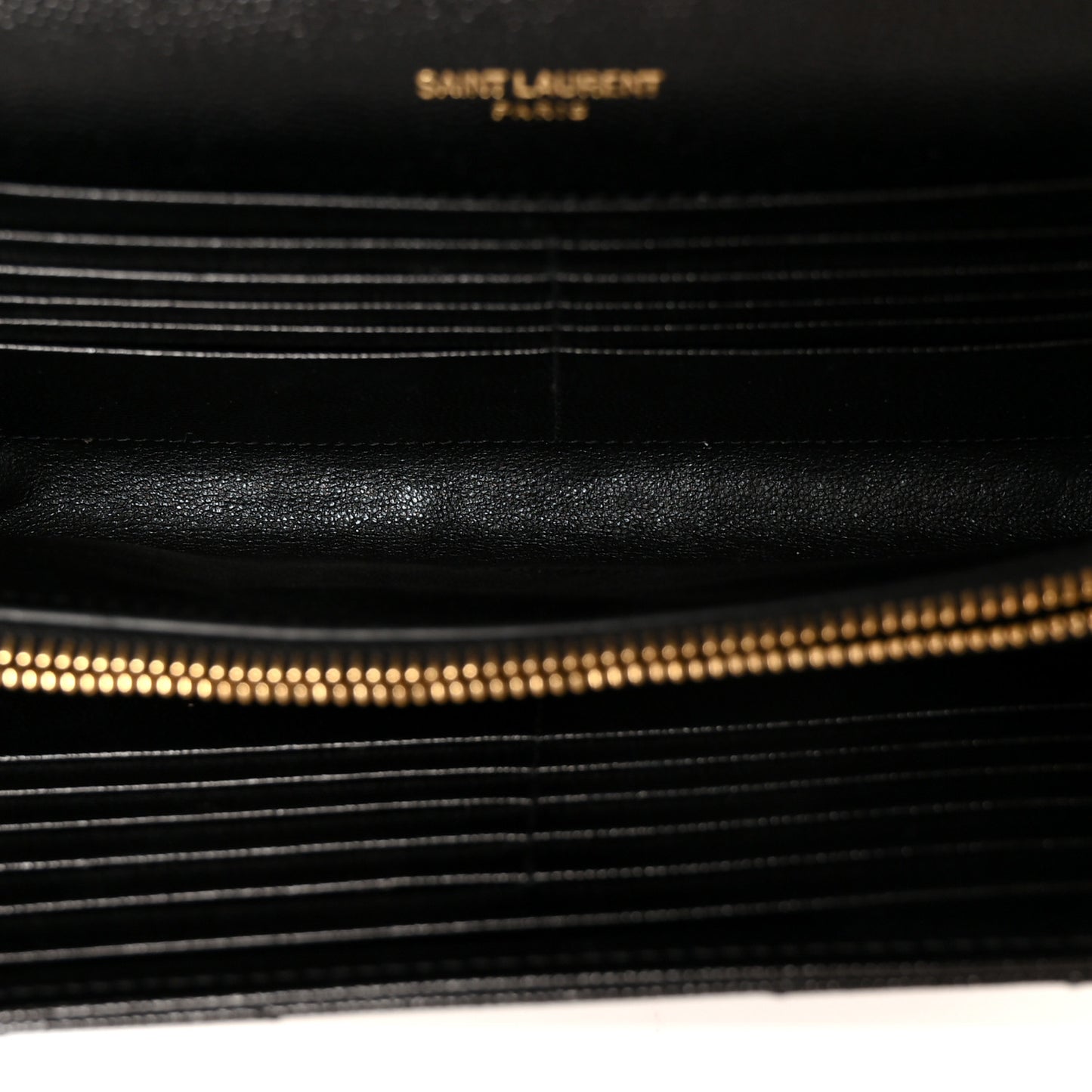 Grain De Poudre Matelasse Chevron Monogram Chain Wallet Black