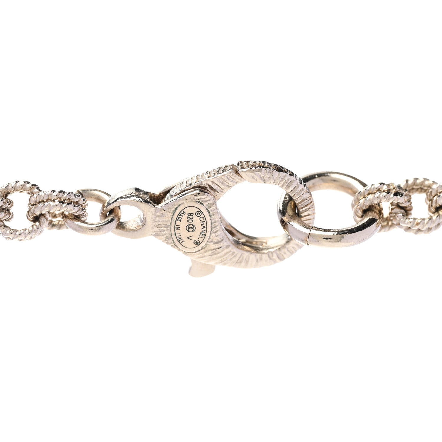 Chanel Graduated Pearl Crystal Twisted CC Long Necklace Gold 5 of 6
