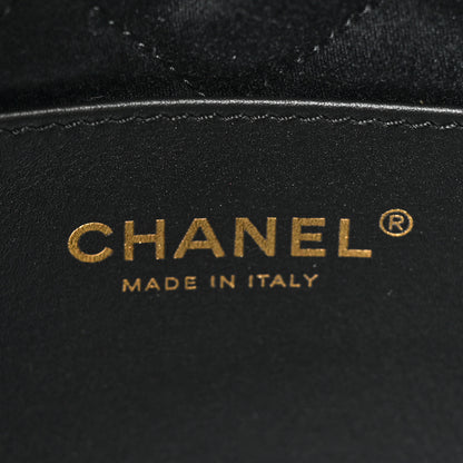 Chanel Shiny Crumpled Calfskin Quilted Pearl Mini Chanel 22 Black 6 of 10