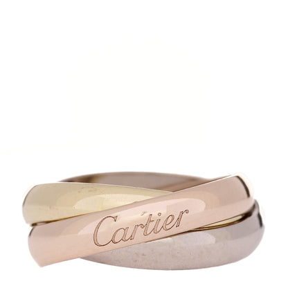 Cartier 18K Pink Yellow White Gold Classic Trinity Ring 52 6 1 of 5