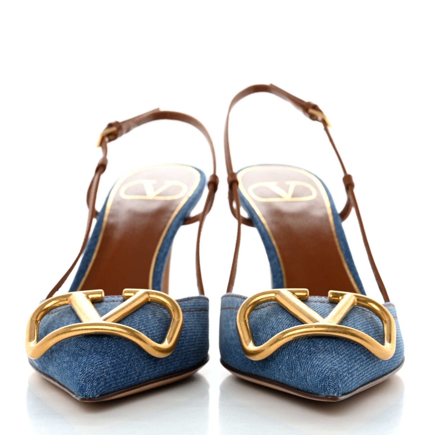 Valentino Garavani Denim Vlogo Slingback 80mm Pumps 36 Denim Selleria 2 of 9