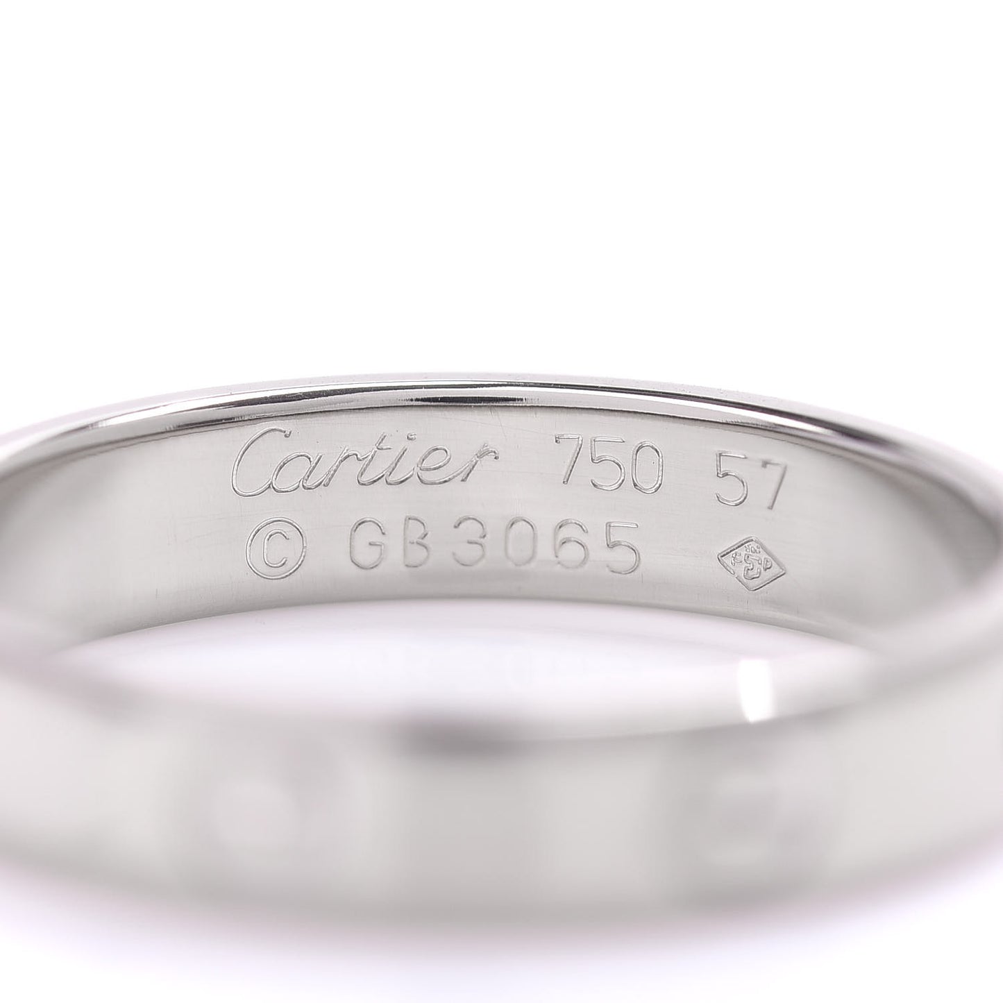 18K White Gold 3.5mm LOVE Wedding Band Ring 57 8