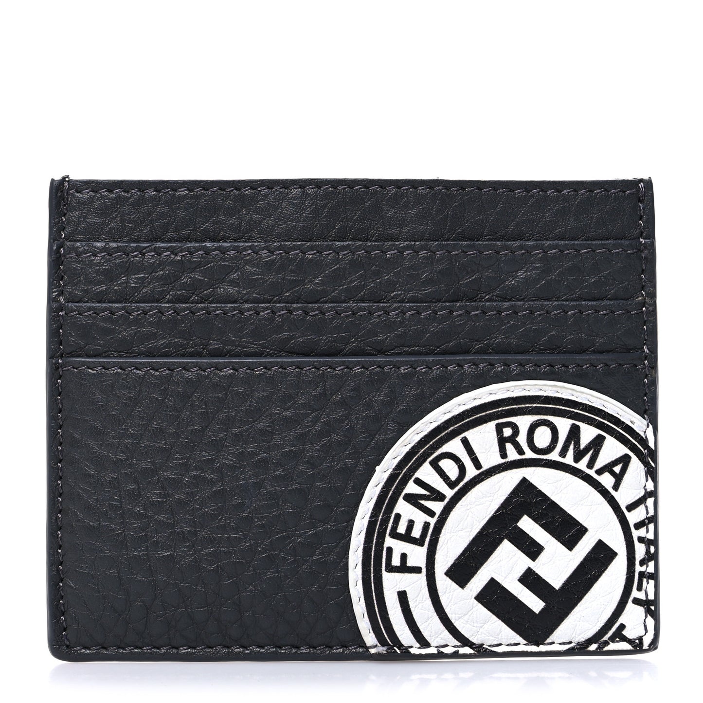 Cuoio Romano Stamp Patch Card Holder Asfalto