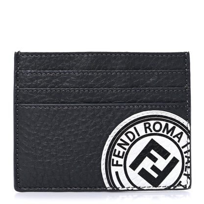 Fendi Cuoio Romano Stamp Patch Card Holder Asfalto 1 of 11