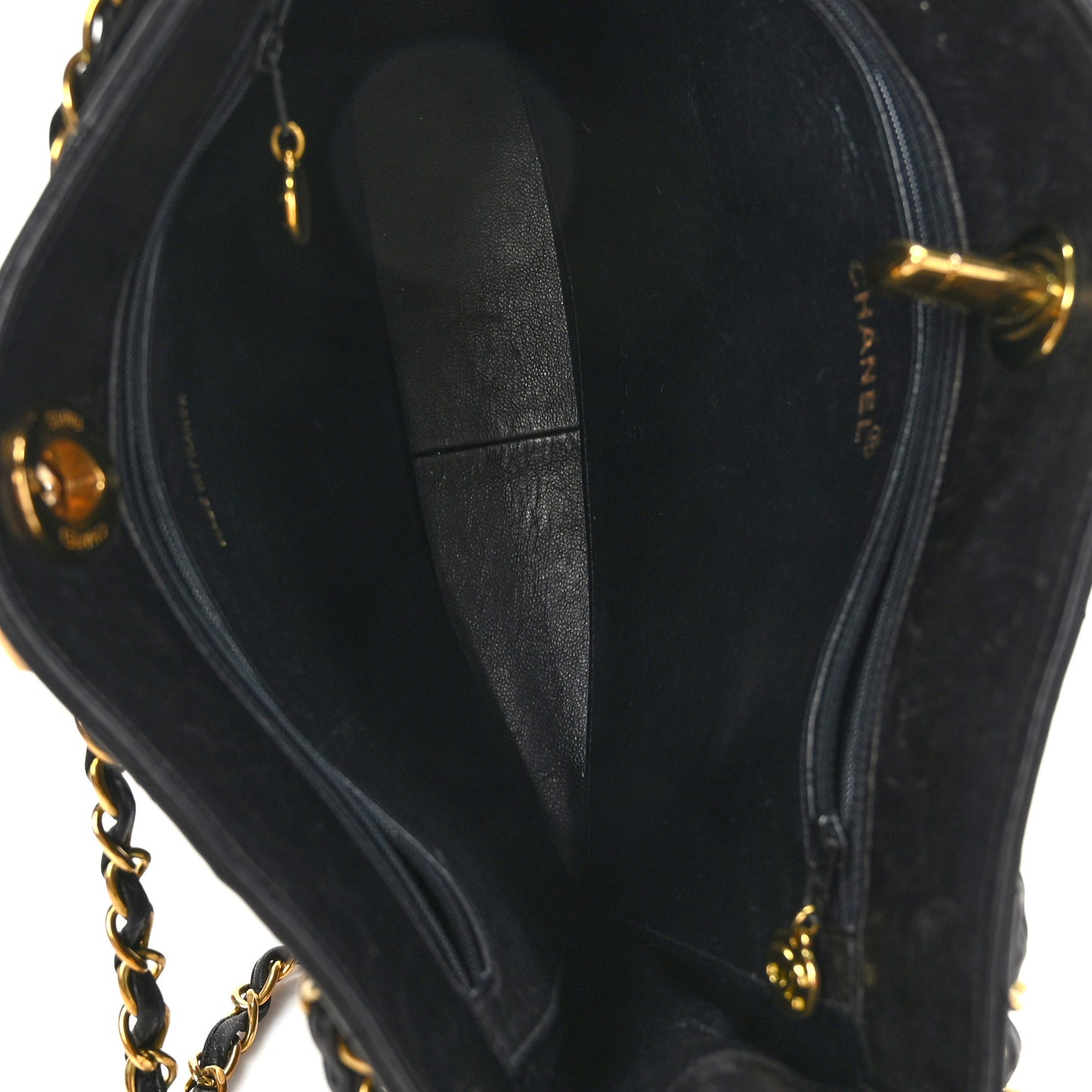 Lambskin Quilted CC Shoulder Bag Black