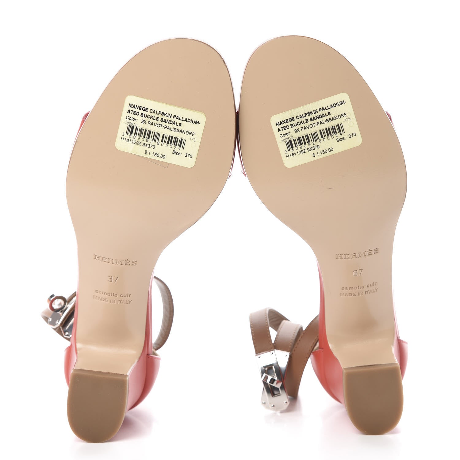 Hermes Calfskin Manege Sandals 37 Pavot Palissandre 5 of 10