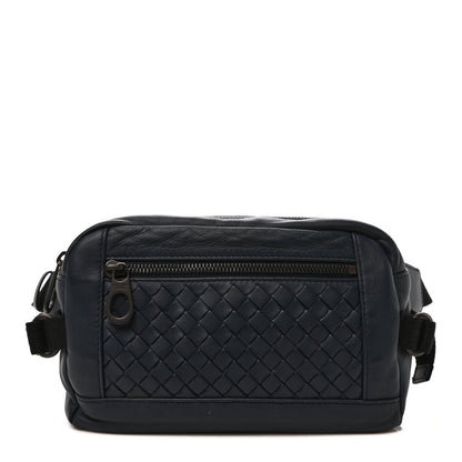 Bottega Veneta Calfskin Intrecciato Belt Bag Blue 1 of 8