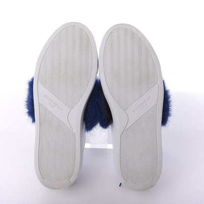 Givenchy Calfskin Mink Fur Womens Urban Street Sneakers 38.5 White Electric Blue 5 of 8