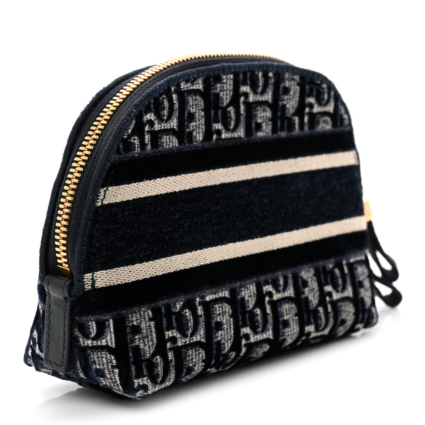 Velvet Oblique Cosmetic Pouch Blue