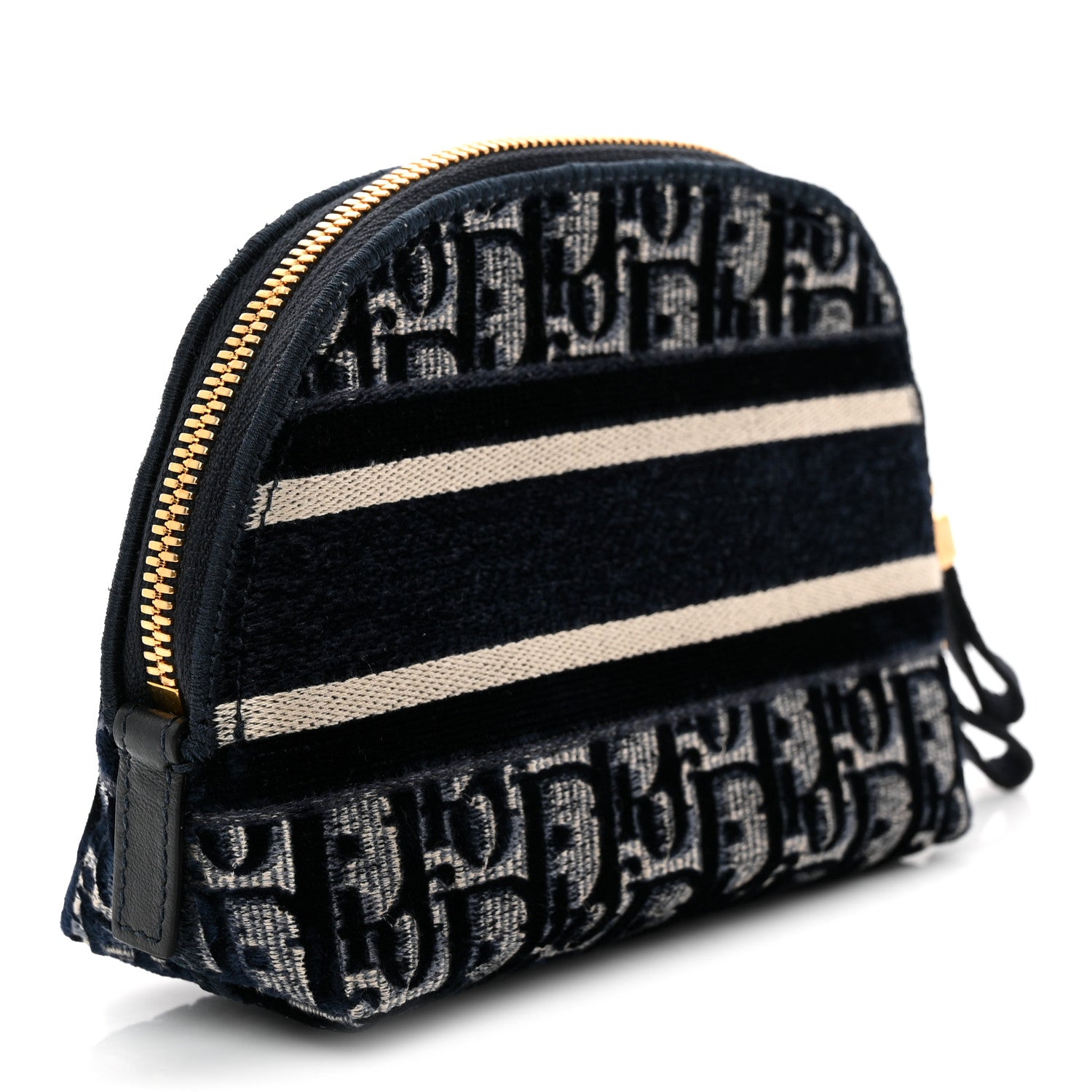 Christian Dior Velvet Oblique Cosmetic Pouch Blue 3 of 11